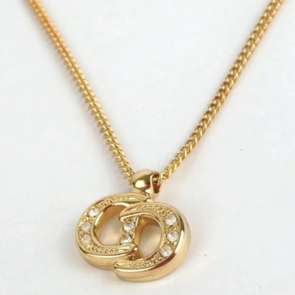CHRISTIAN DIOR Gold CD Tie Chain - Picture 3 of 7